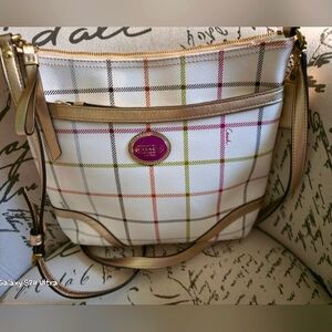 Coach Peyton Tattersall Crossbody File Bag GUC
